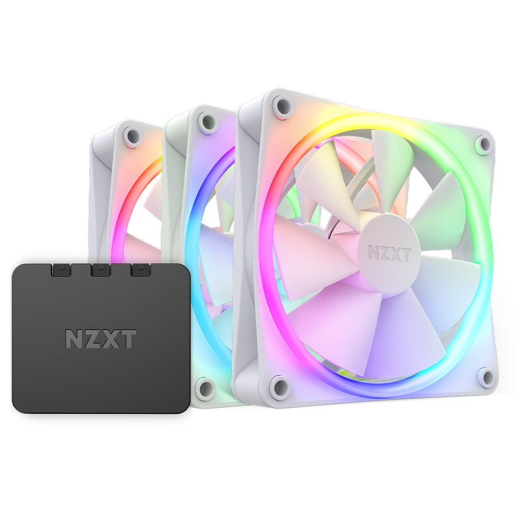 NZXT F120 RGB Triple Pack & Controller MATTE WHITE