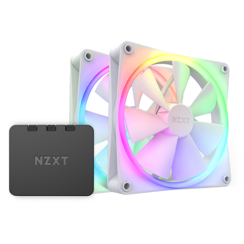 NZXT F140 RGB Twin Pack & Controller MATTE WHITE